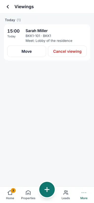 You confirm the viewing in 2 taps